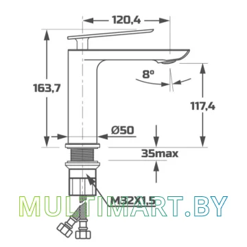 Смеситель Maxonor Pure Life PL1095-7 картинка 4